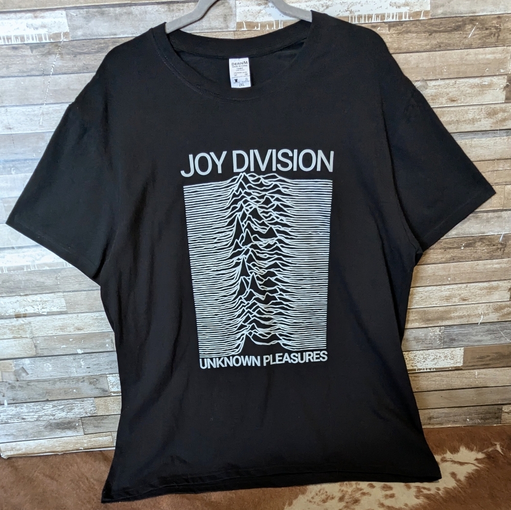 NWT Joy Division Unknown Pleasures Black Cotton Short Sleeve Logo Tee
